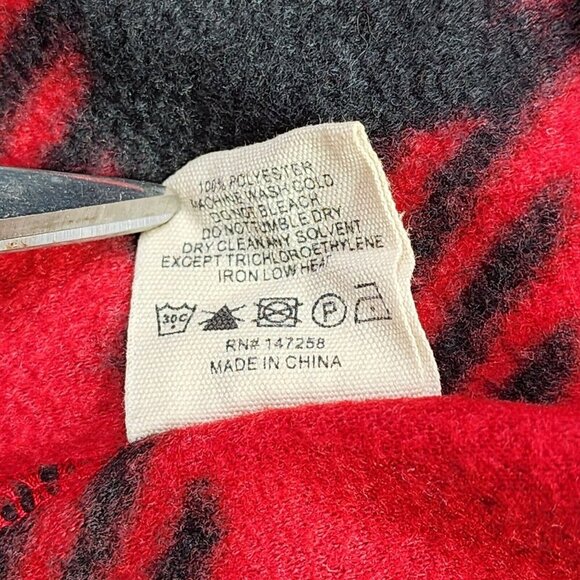 Simply Southern Sleeveless Fleece Cardigan Womens L Open Red Check Plaid Vest - Picture 11 of 11